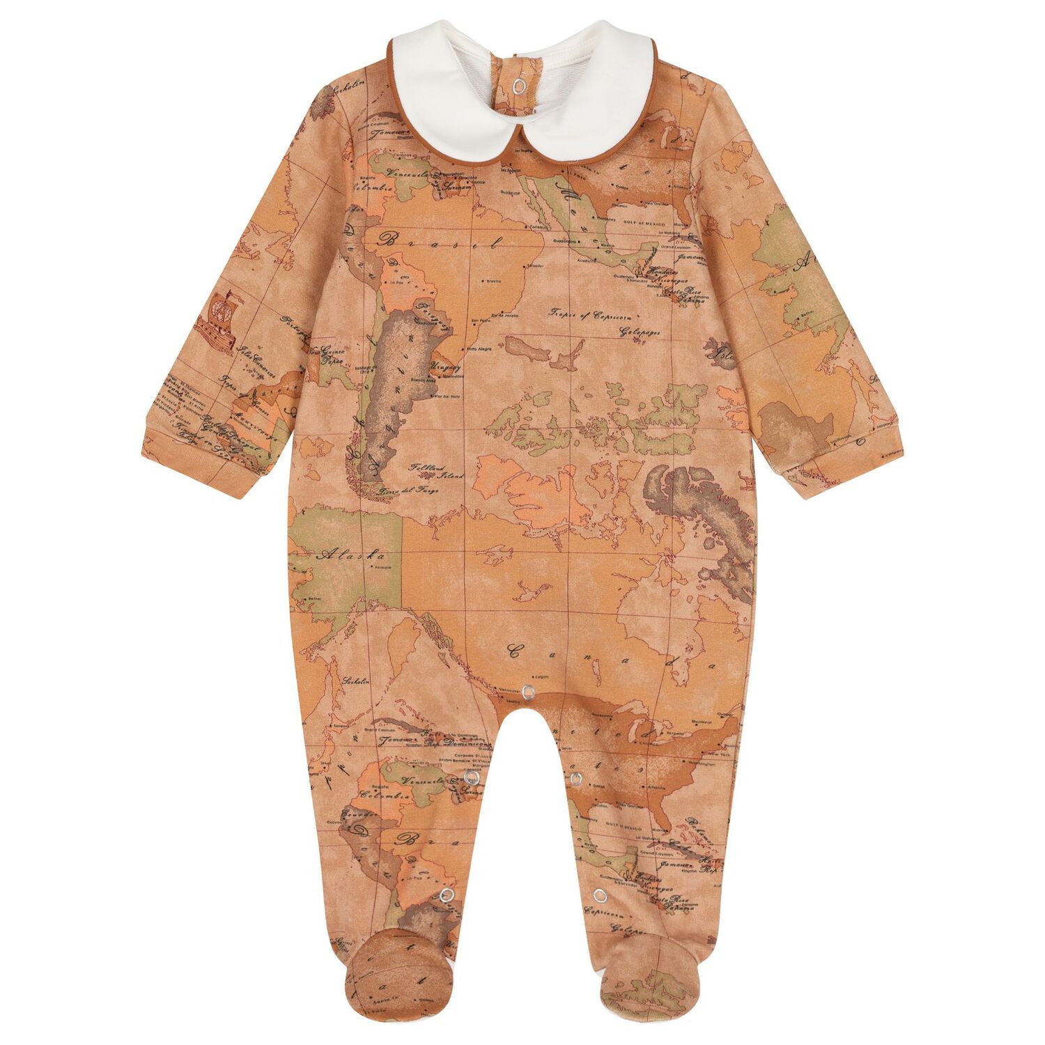 Ivory & Beige Geo Map Babygrow Set, 4, hi-res