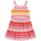 Girls Pink & Orange Zigzag Knitted Dress, 1, hi-res