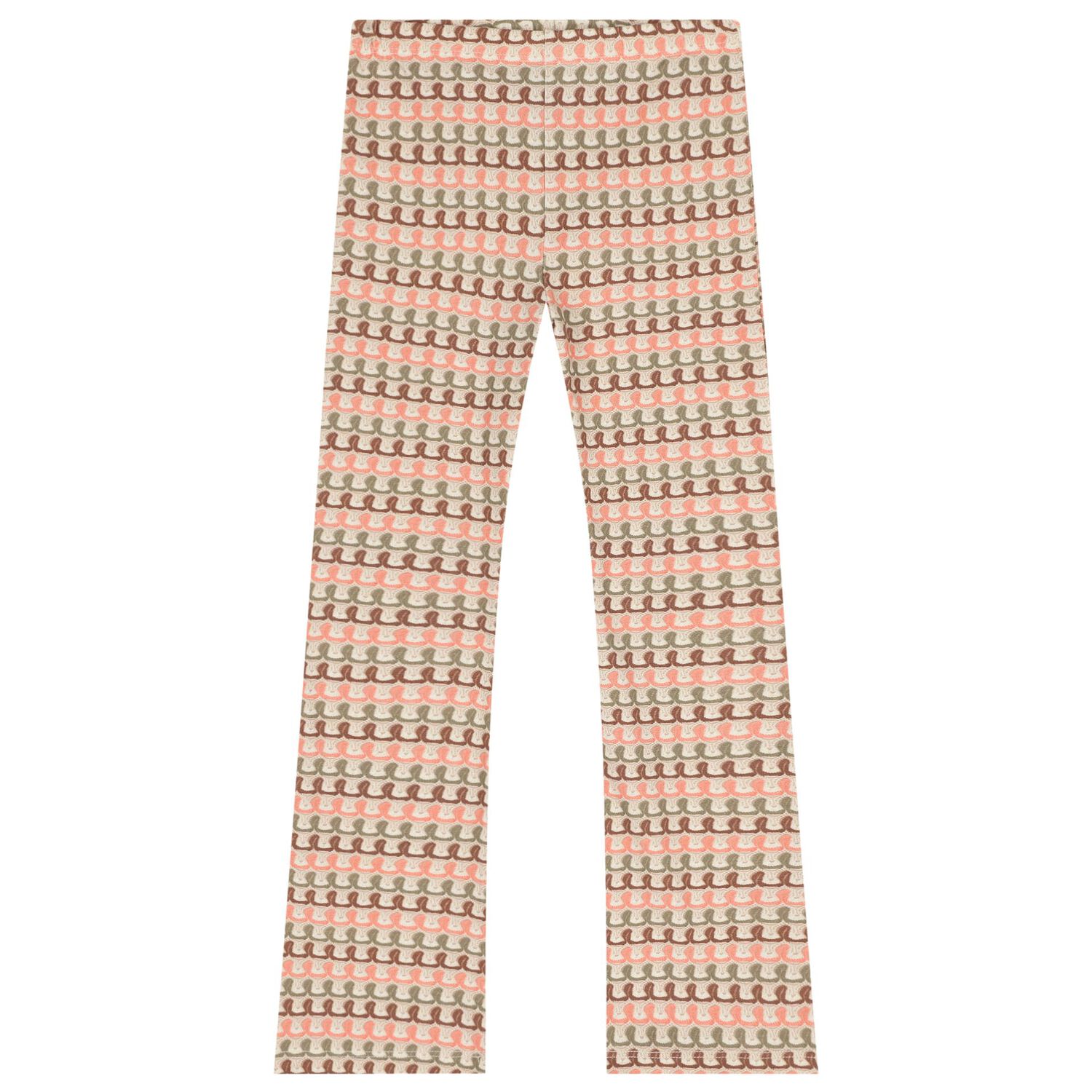 Girls Beige Flower Leggings Set, 1, hi-res