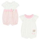 Baby Girls Pink & White Rompers ( 2-Pack ), 1, hi-res
