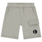 Boys Grey Logo Shorts, 1, hi-res