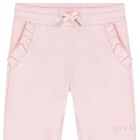 Younger Girls Pink Logo Joggers, 1, hi-res