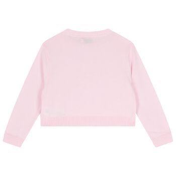 Girls Pink Logo Knitted Top