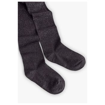 Girls Black Glittery Tights