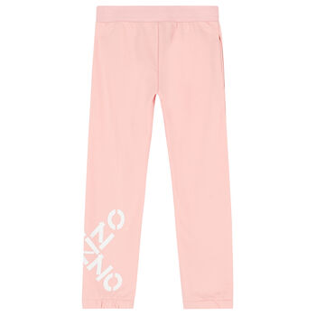 Girls Pink Logo Joggers