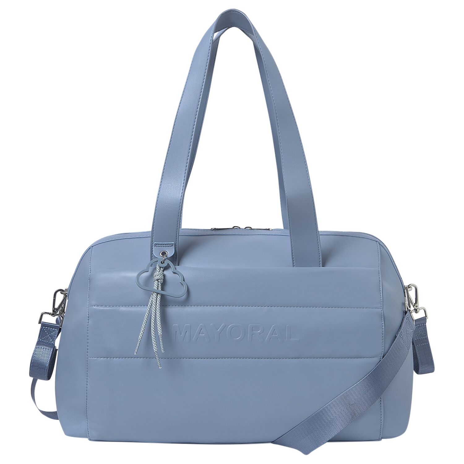 Blue Faux Leather Changing Bag, 3, hi-res