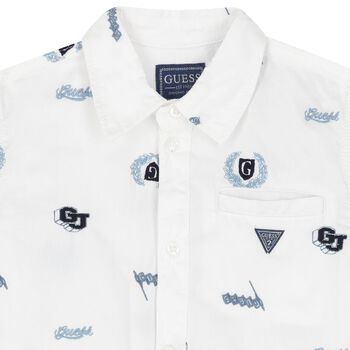 Boys White Logo Shirt