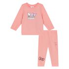 Younger Girls Pink Logo Hello Kitty Tracksuit, 1, hi-res