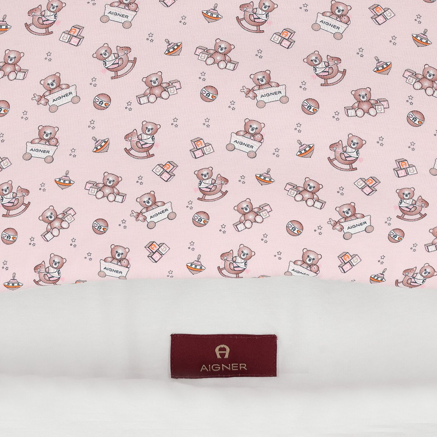 Baby Girls Pink & White Teddy Bear Logo Nest , 3, hi-res
