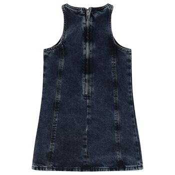 Girls Blue Logo Denim Dress