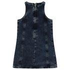 Girls Blue Logo Denim Dress, 1, hi-res