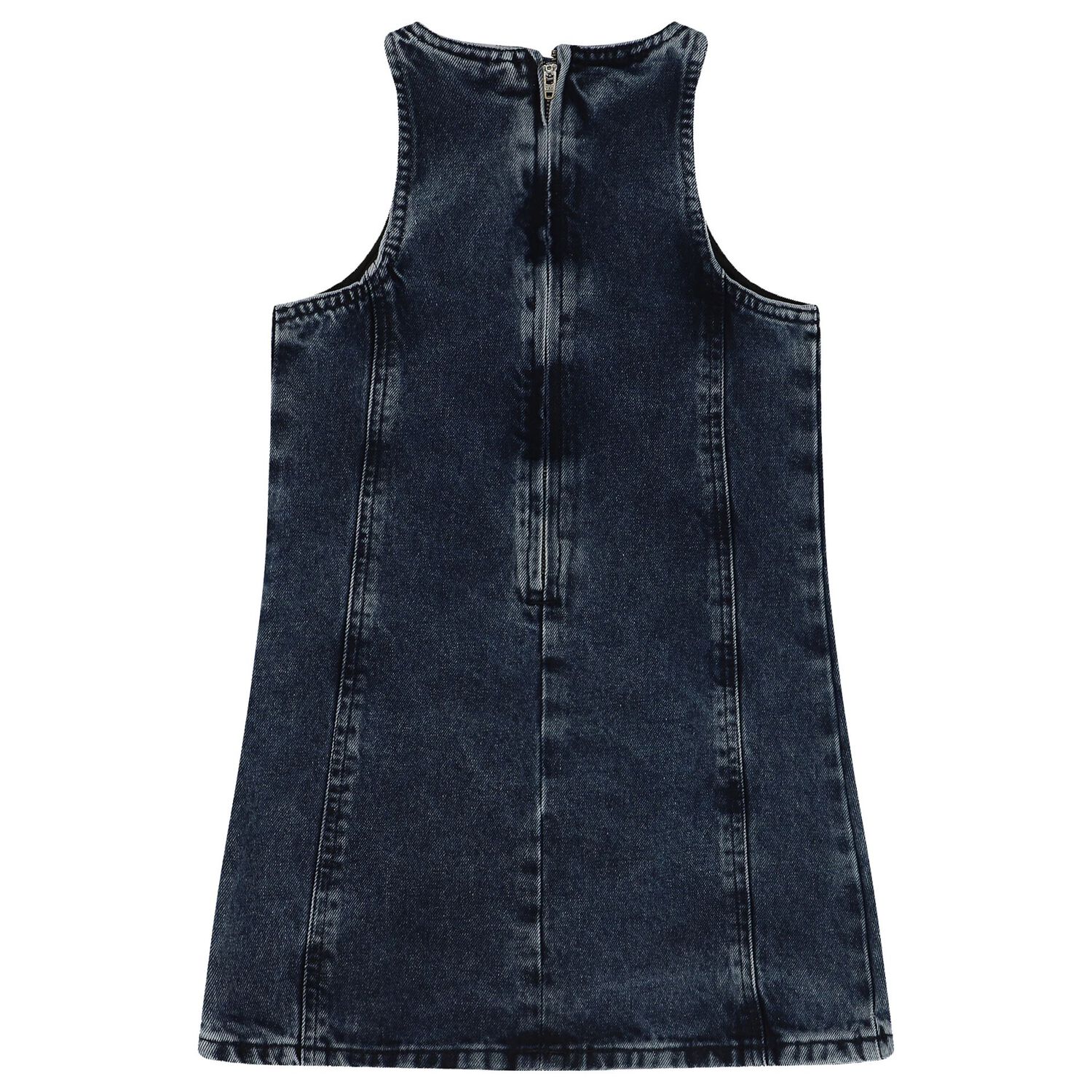 Girls Blue Logo Denim Dress, 1, hi-res image number null