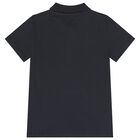 Boys Navy Blue Teddy Bear Logo Polo Shirt, 2, hi-res