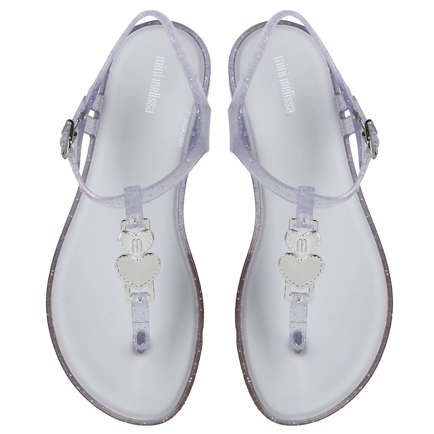 Girls White Glitter Solar Sandals, 1, hi-res image number null