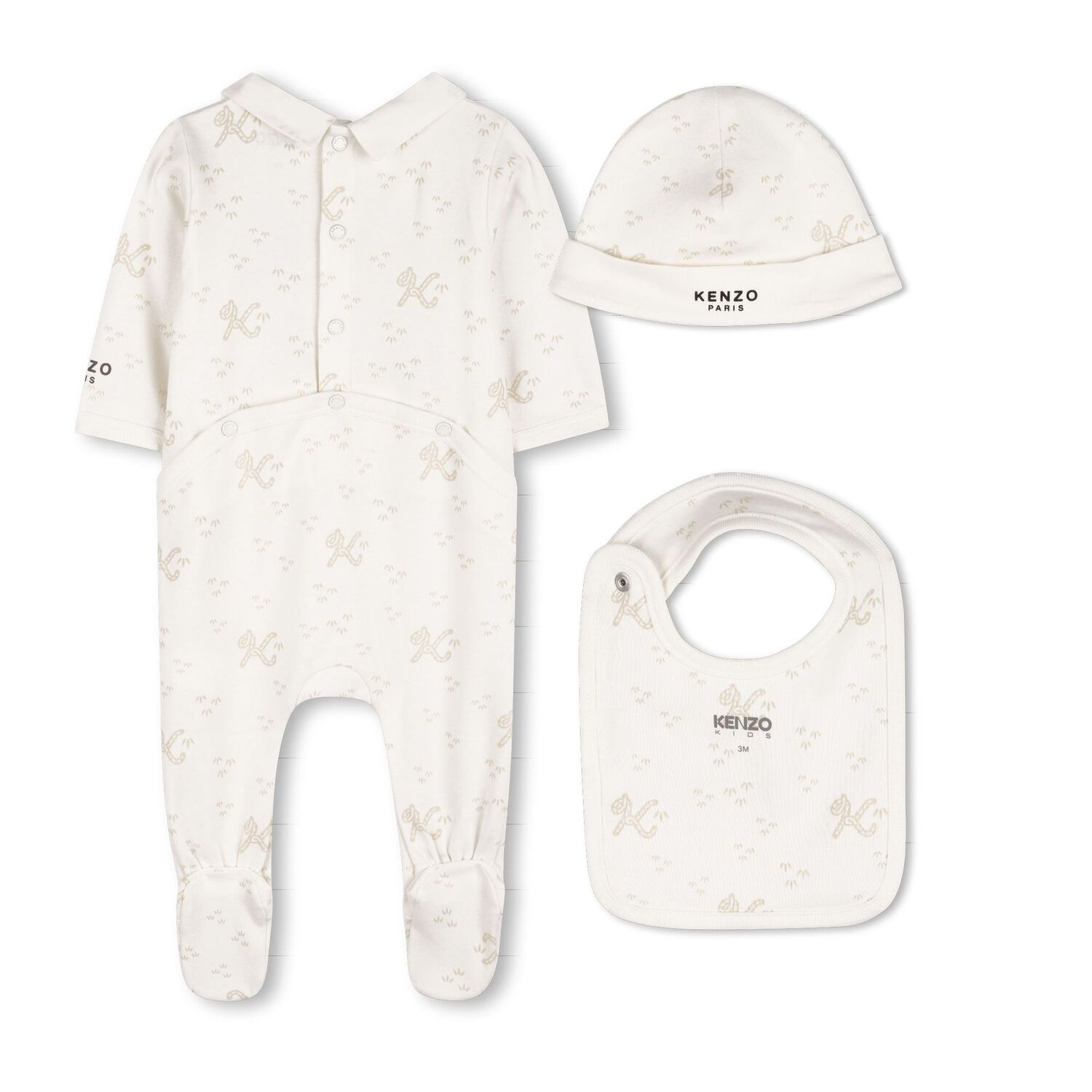 Ivory Tiger Logo Babygrow Gift Set, 1, hi-res