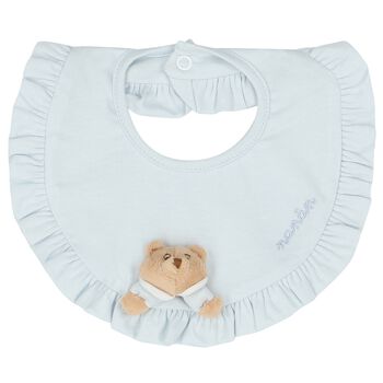 Nanán Baby Boys Blue Teddy Bear Bib, 1 Baby Boys Blue Teddy Bear Bib