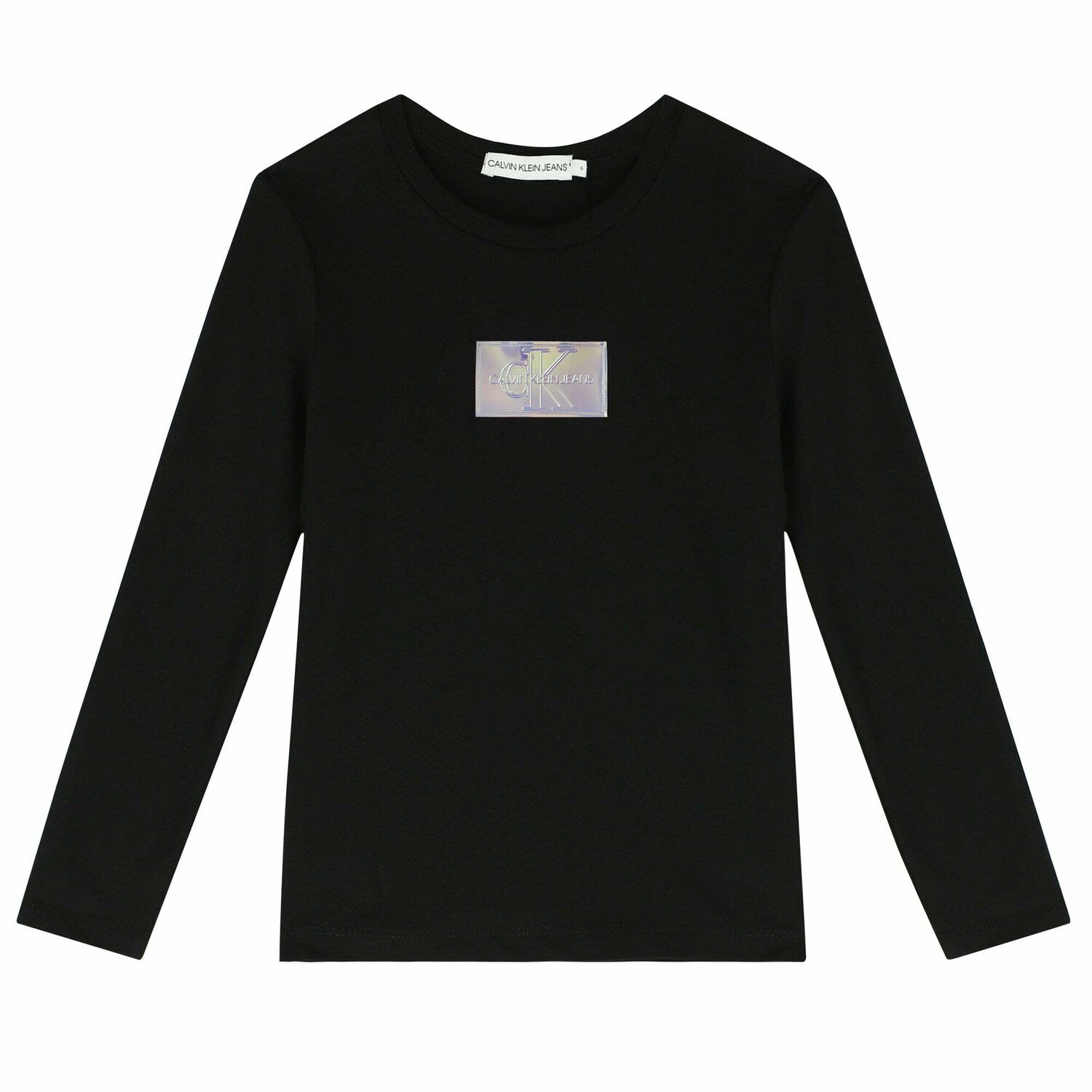 Girls Black Logo Top , 1, hi-res