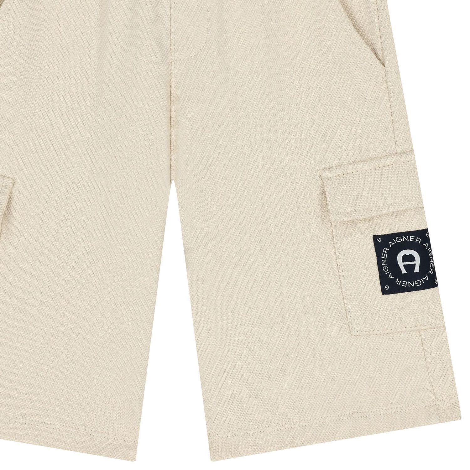 Boys Beige Logo Shorts, 1, hi-res image number null