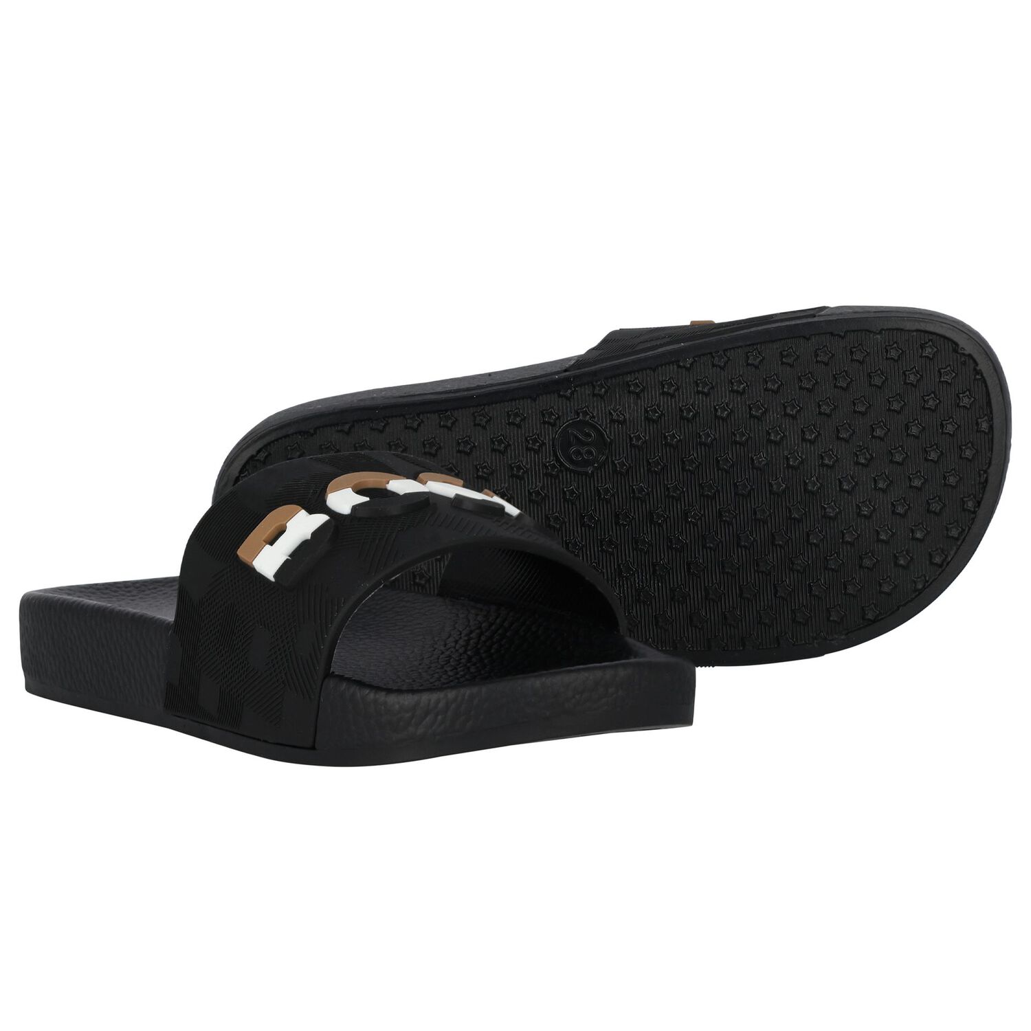 Boys Black Logo Sliders, 1, hi-res