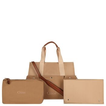 Beige Canvas Baby Changing Bag