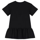 Girls Black Teddy Bear Logo Dress, 6, hi-res