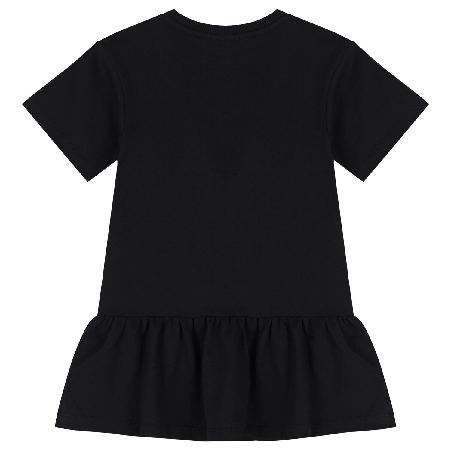 Girls Black Teddy Bear Logo Dress, 6, hi-res