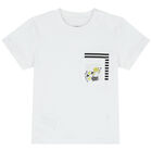 Younger Boys White & Yellow Shorts Set, 1, hi-res