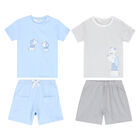 Baby Boys White & Blue Shorts Set (4 Pack), 2, hi-res
