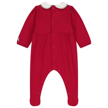 Baby Girls Red Bow Babygrow