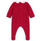 Baby Girls Red Bow Babygrow, 1, hi-res