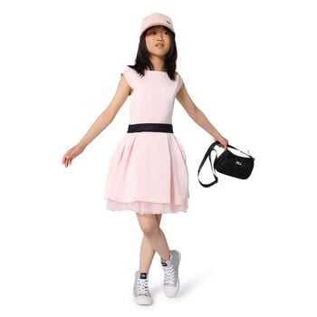Girls Black Embellished Logo Handbag