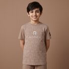 Boys Beige Logo T-Shirt, 3, hi-res