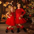 Girls Red Star Dress, 1, hi-res