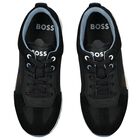 Boys Black Logo Trainers, 1, hi-res