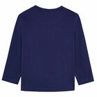 Boys Blue Logo Long Sleeve Top, 3, hi-res