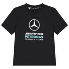 Boys Black Mercedes Logo T-Shirt, 1, hi-res