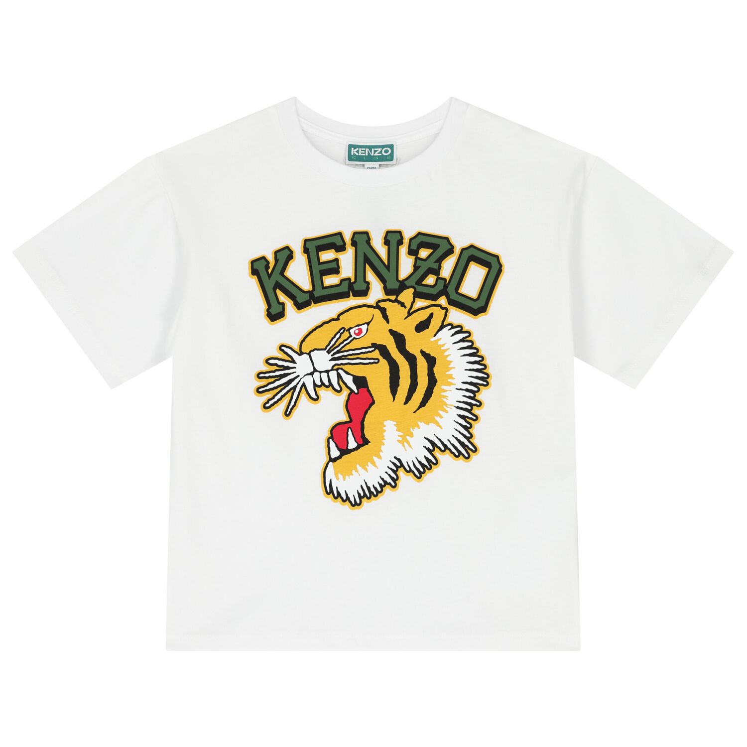 Boys White Tiger Logo T-Shirt, 2, hi-res image number null