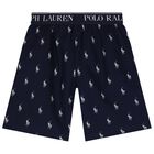 Boys White & Navy Blue Logo Pyjamas, 1, hi-res