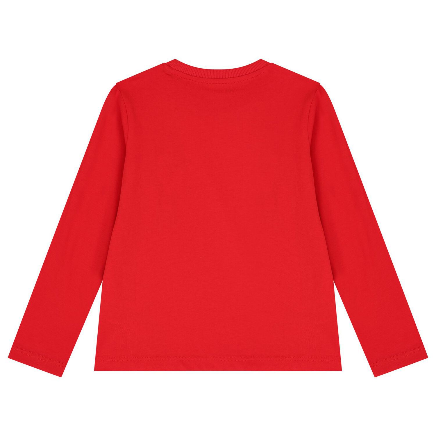 Boys Red Logo Long Sleeve Top, 2, hi-res
