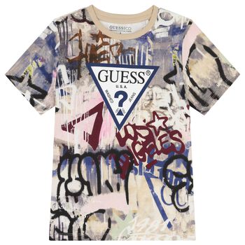 Boys Beige Logo T-Shirt