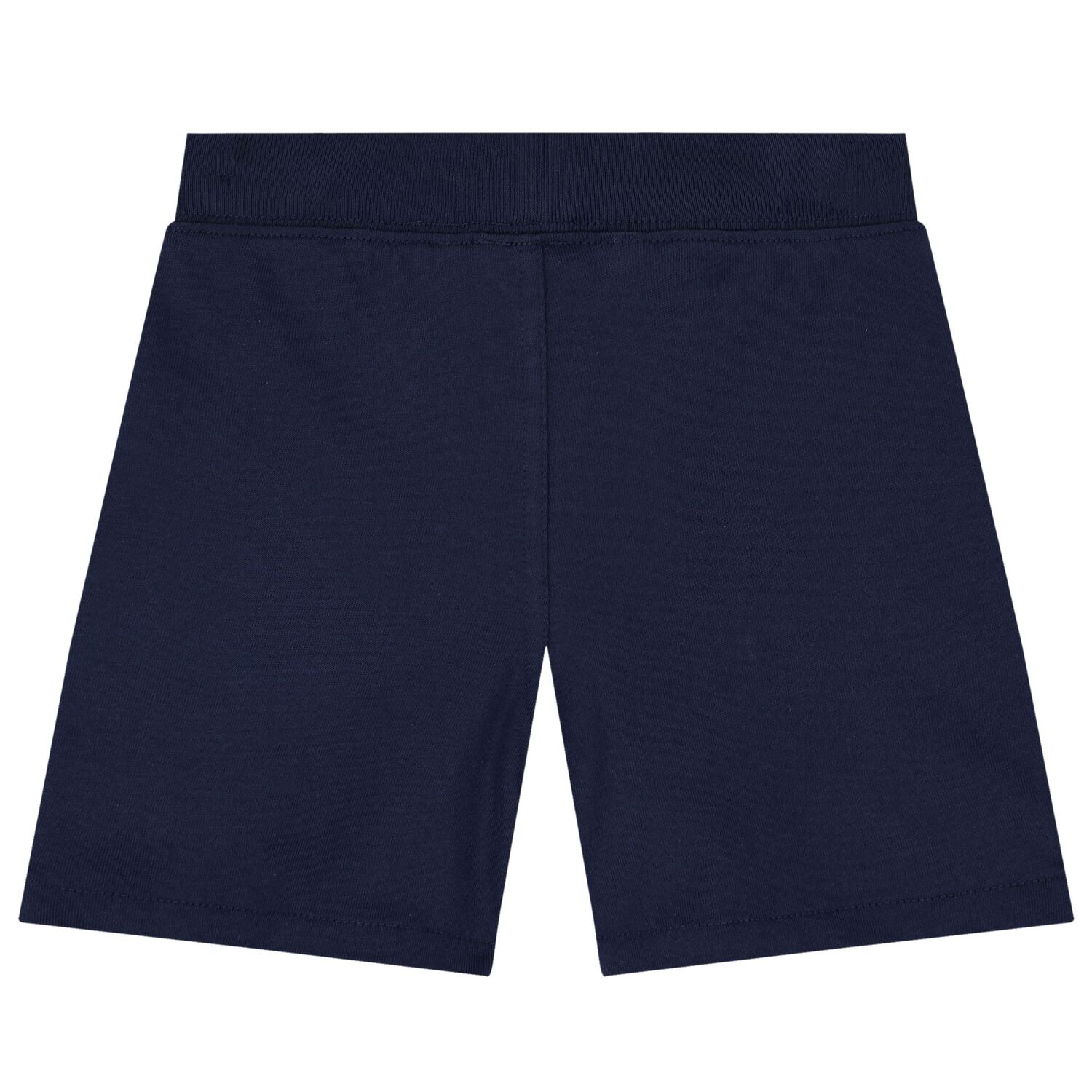 Baby Boys White & Navy Blue Logo Shorts Set, 1, hi-res