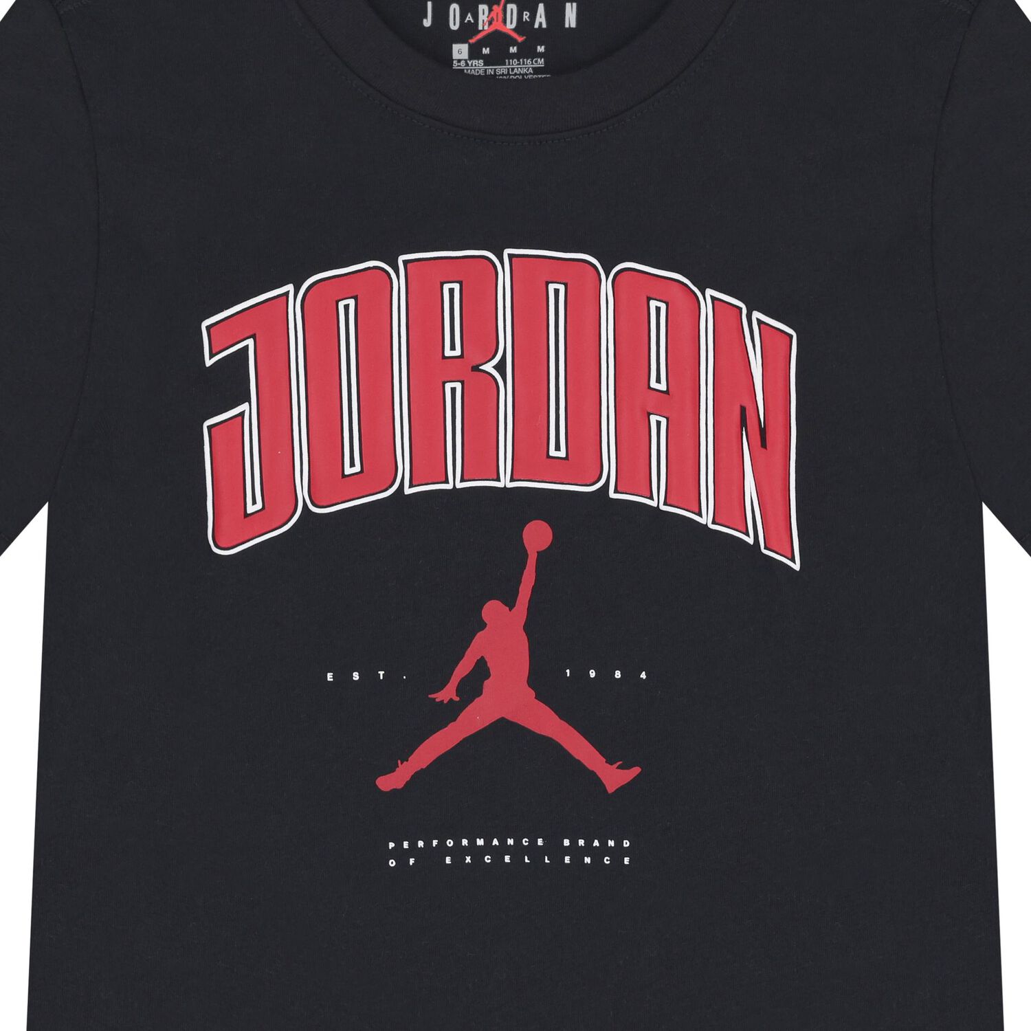 Boys Black Jordan T-Shirt, 1, hi-res