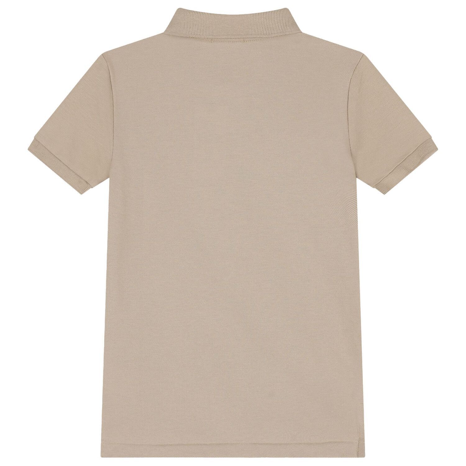 Boys Beige Logo Polo Shirt, 1, hi-res image number null