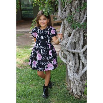 Girls Black Floral Dress