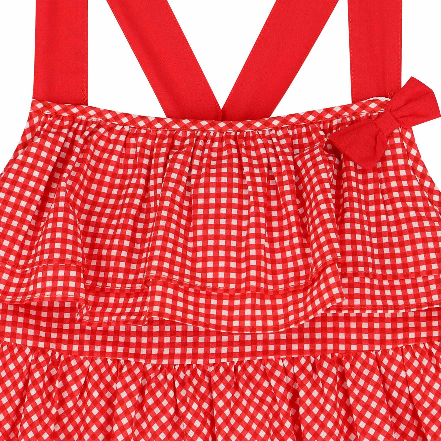 Girls Red & White Checkered Dress, 1, hi-res
