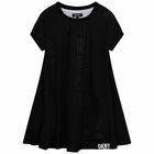 Girls Black Logo Dress, 1, hi-res