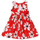 Girls Red Floral Dress, 1, hi-res