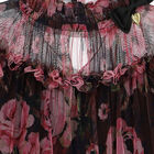 Girls Black Floral Tulle Dress, 1, hi-res