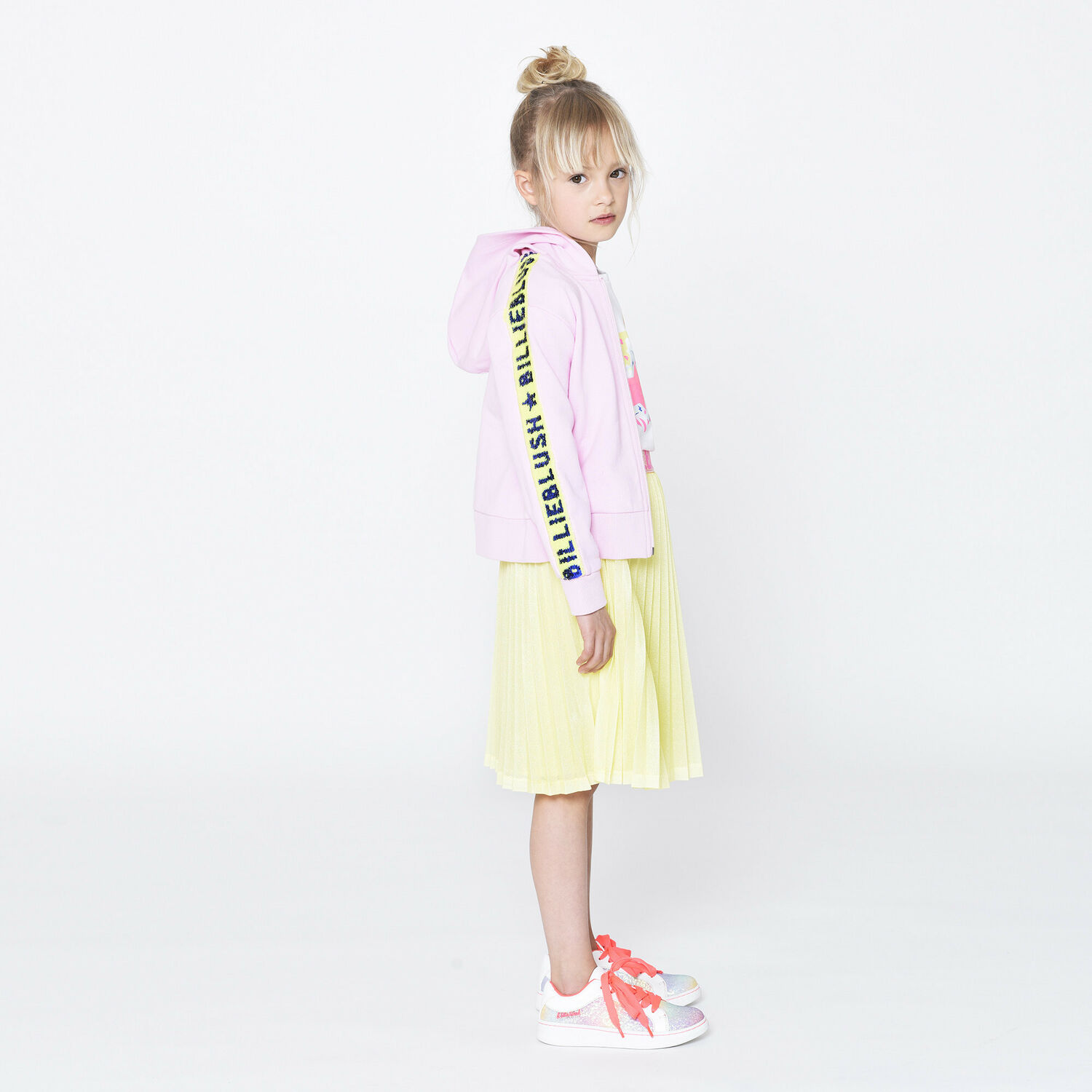 Girls Rainbow Glitter Trainers, 1, hi-res