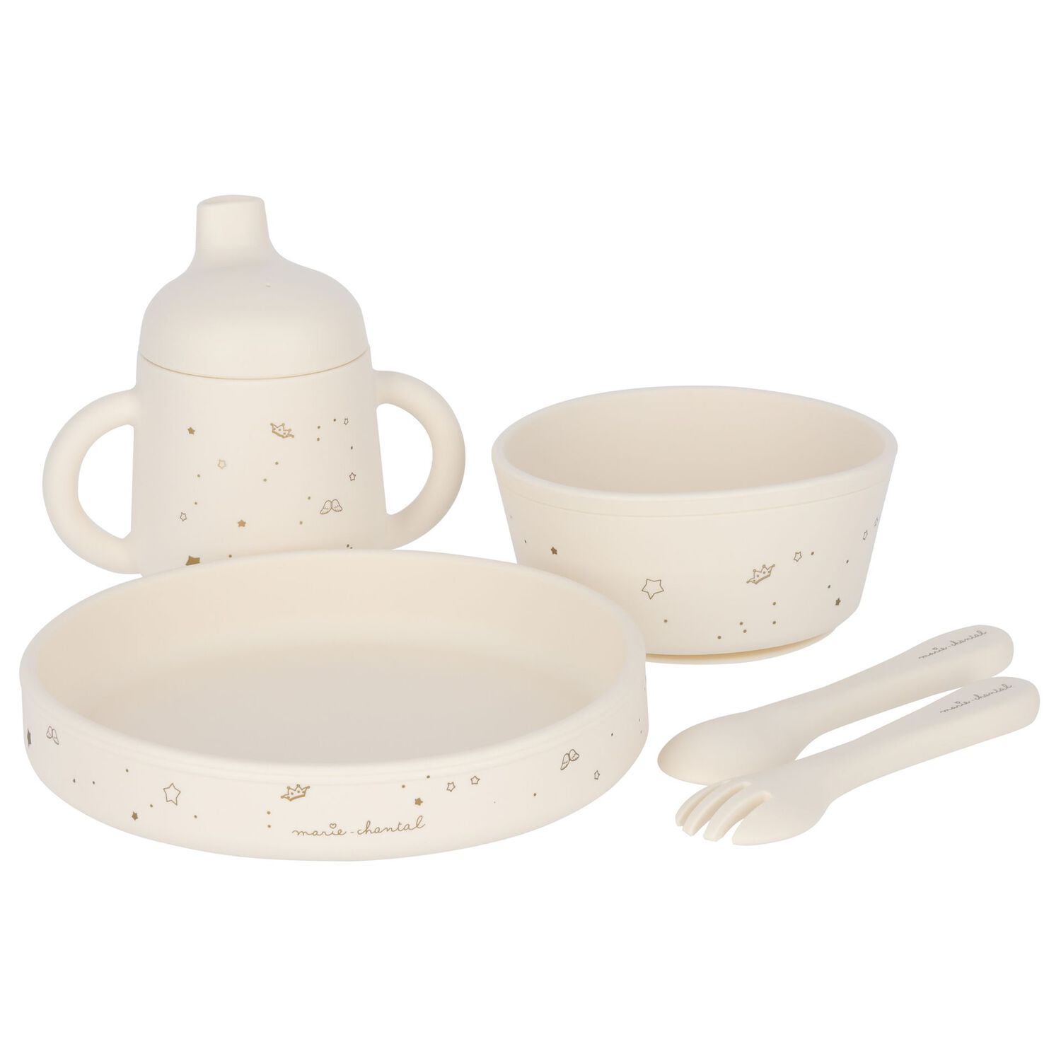 Ivory Logo & Star Silicone Baby Tableware Set , 1, hi-res